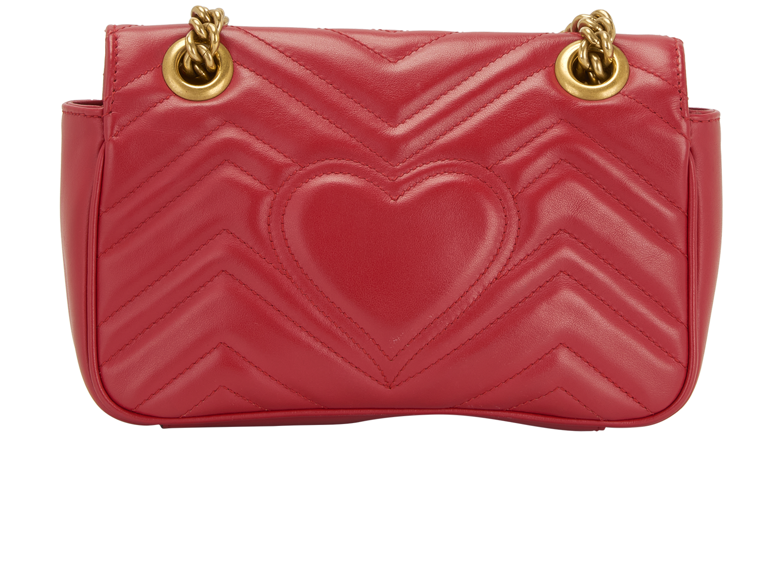 Small GG Marmont, &pound;650, Handbags, Red, Leather, Back view